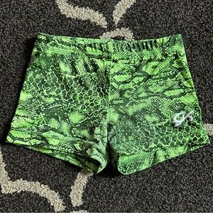 AXS GK Neon Green & Black Snake Print Shorts